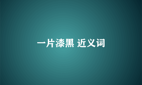一片漆黑 近义词