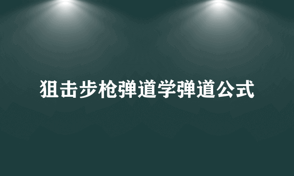狙击步枪弹道学弹道公式