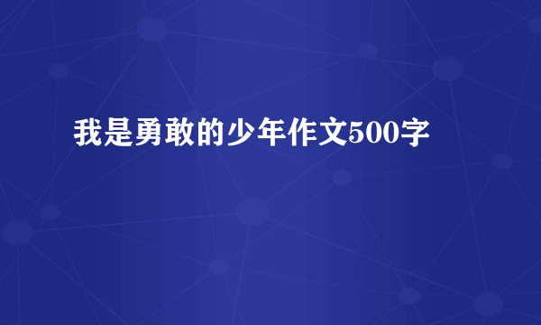 我是勇敢的少年作文500字