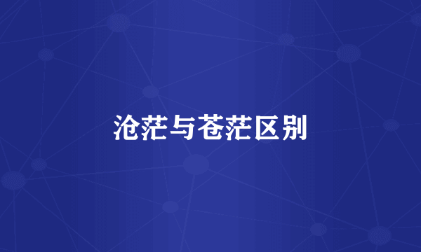 沧茫与苍茫区别