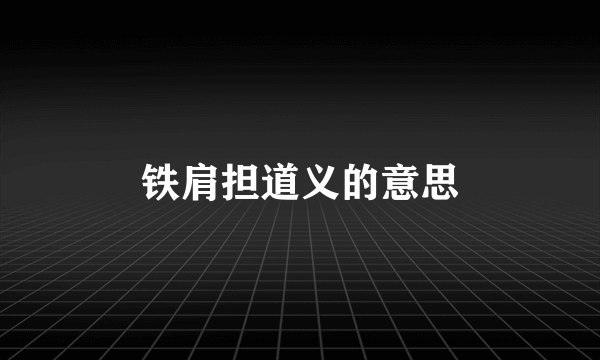 铁肩担道义的意思