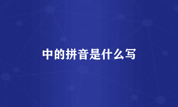 中的拼音是什么写