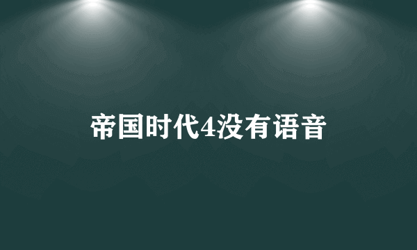 帝国时代4没有语音