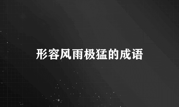 形容风雨极猛的成语