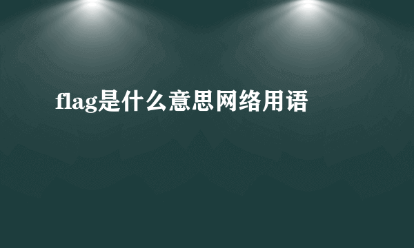 flag是什么意思网络用语