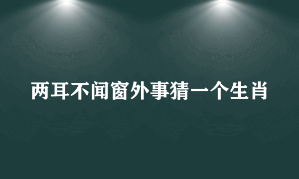 两耳不闻窗外事猜一个生肖