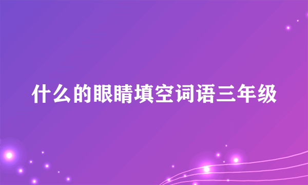 什么的眼睛填空词语三年级