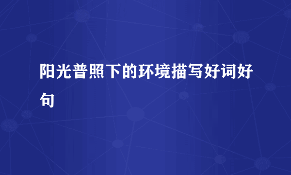 阳光普照下的环境描写好词好句