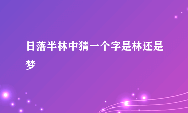 日落半林中猜一个字是林还是梦