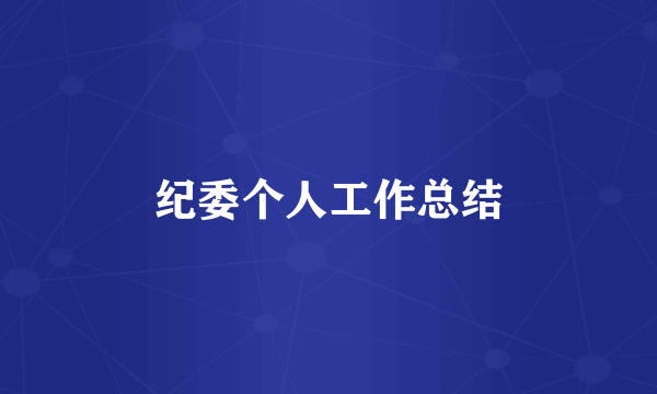 纪委个人工作总结