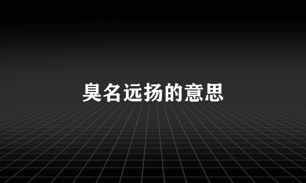 臭名远扬的意思