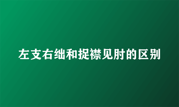 左支右绌和捉襟见肘的区别