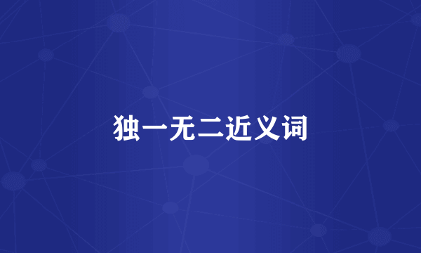 独一无二近义词