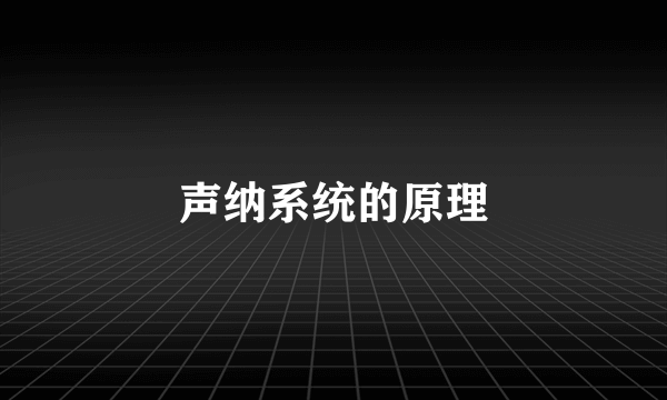 声纳系统的原理