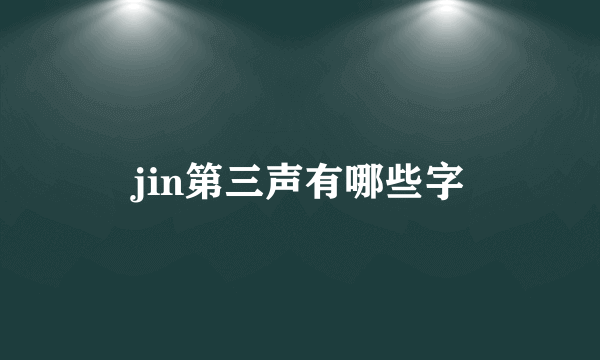 jin第三声有哪些字