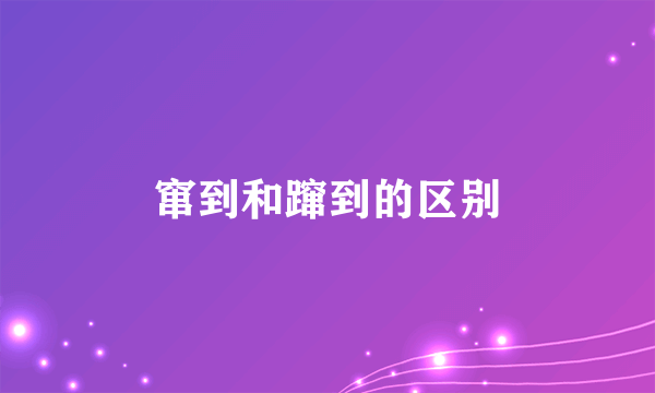 窜到和蹿到的区别