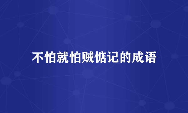 不怕就怕贼惦记的成语