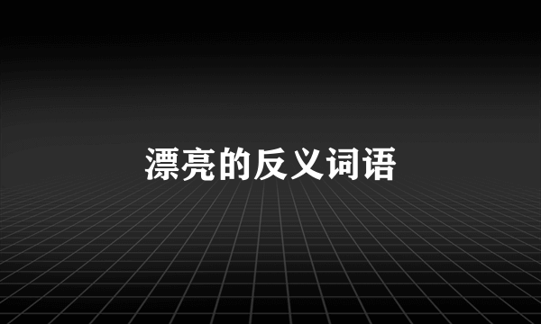 漂亮的反义词语
