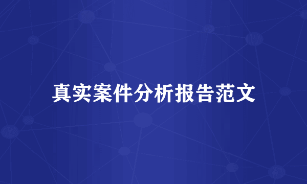 真实案件分析报告范文