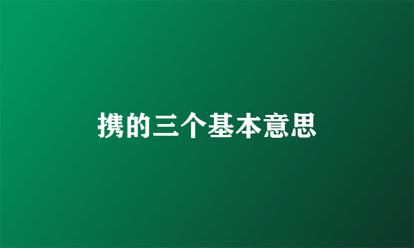 携的三个基本意思