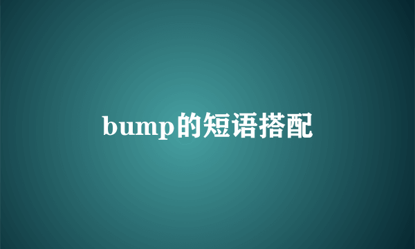 bump的短语搭配