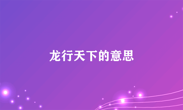 龙行天下的意思