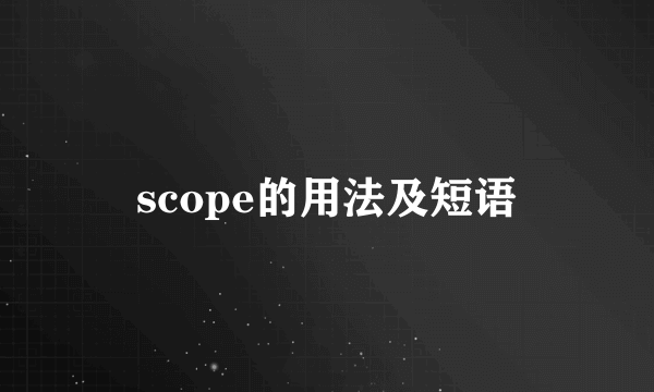 scope的用法及短语