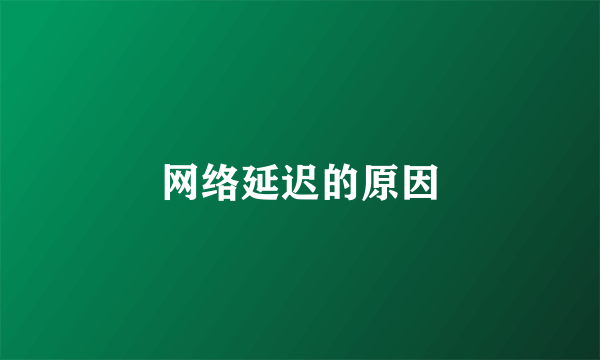 网络延迟的原因