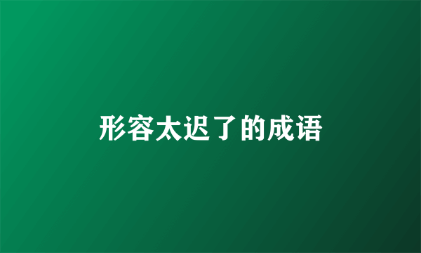 形容太迟了的成语