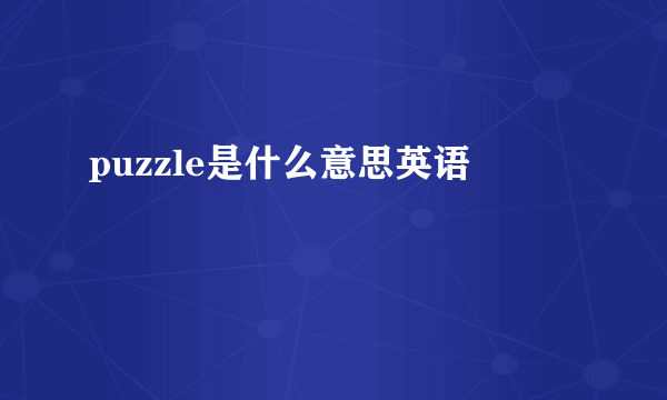 puzzle是什么意思英语