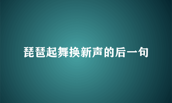 琵琶起舞换新声的后一句
