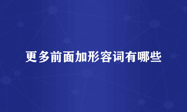 更多前面加形容词有哪些