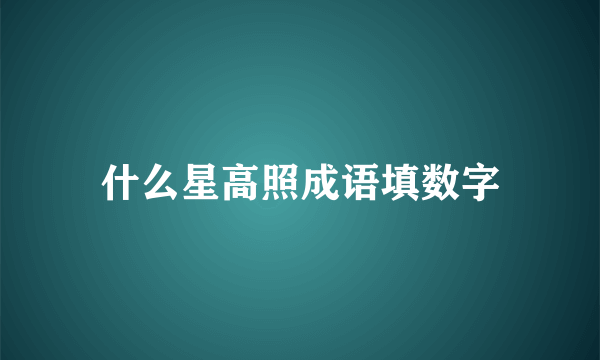 什么星高照成语填数字