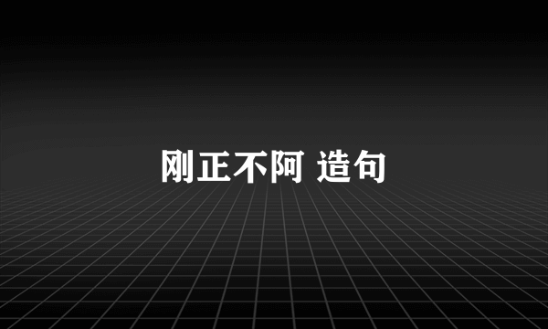 刚正不阿 造句