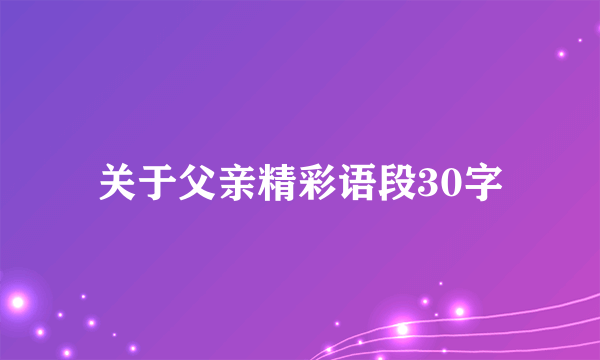 关于父亲精彩语段30字