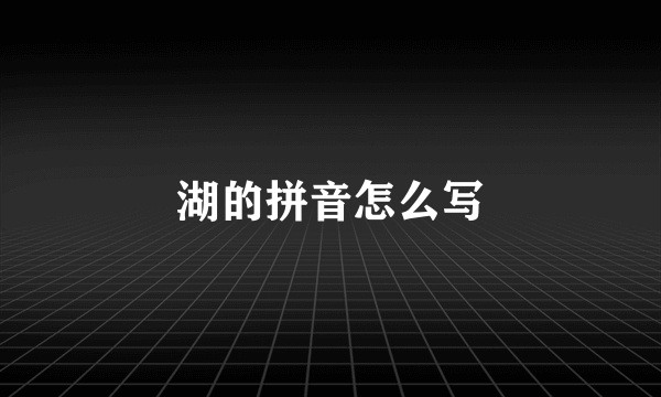 湖的拼音怎么写