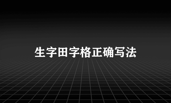 生字田字格正确写法