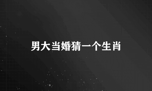 男大当婚猜一个生肖