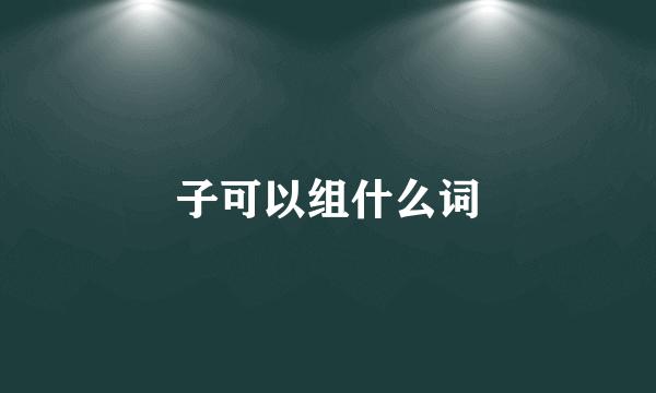 子可以组什么词