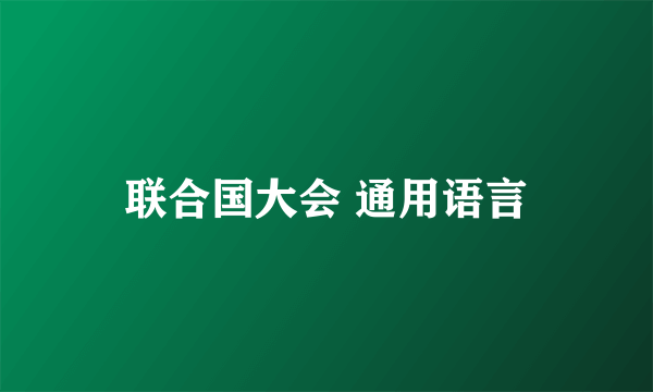 联合国大会 通用语言