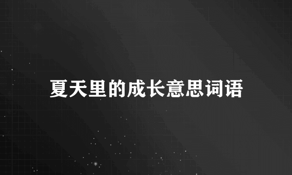 夏天里的成长意思词语