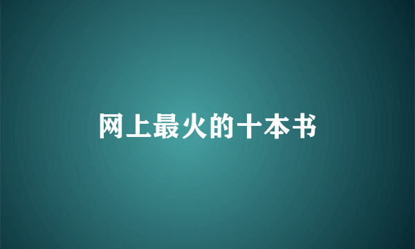 网上最火的十本书