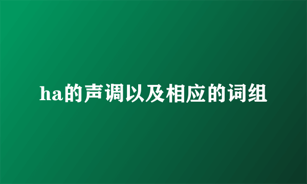 ha的声调以及相应的词组