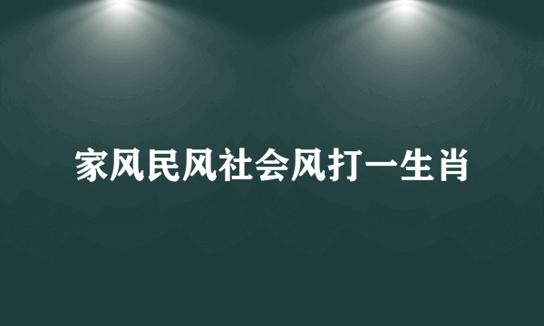 家风民风社会风打一生肖