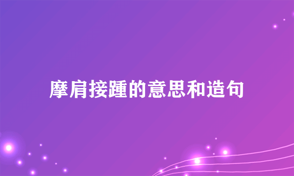 摩肩接踵的意思和造句