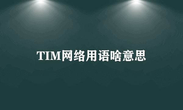 TIM网络用语啥意思