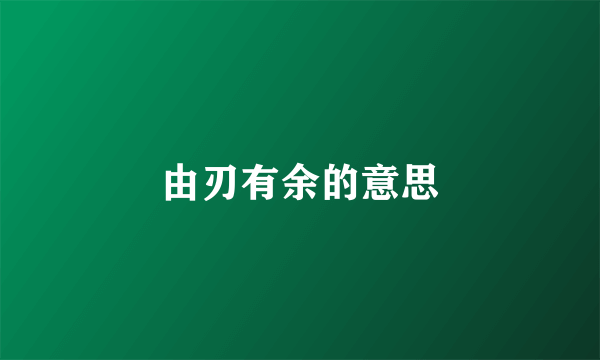 由刃有余的意思