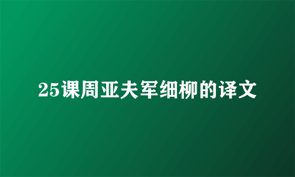 25课周亚夫军细柳的译文