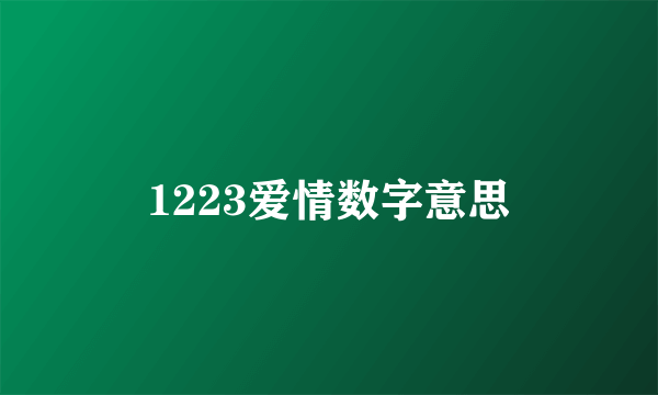 1223爱情数字意思