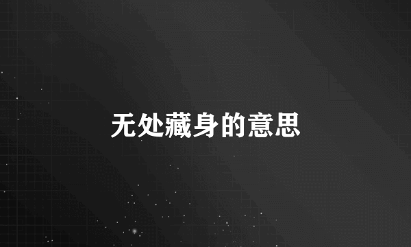 无处藏身的意思